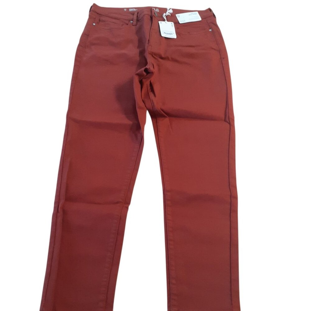ANA Womens Jeans Size 12 Rust High Rise Skinny Ankle 5 Pockets Straight Leg NWT